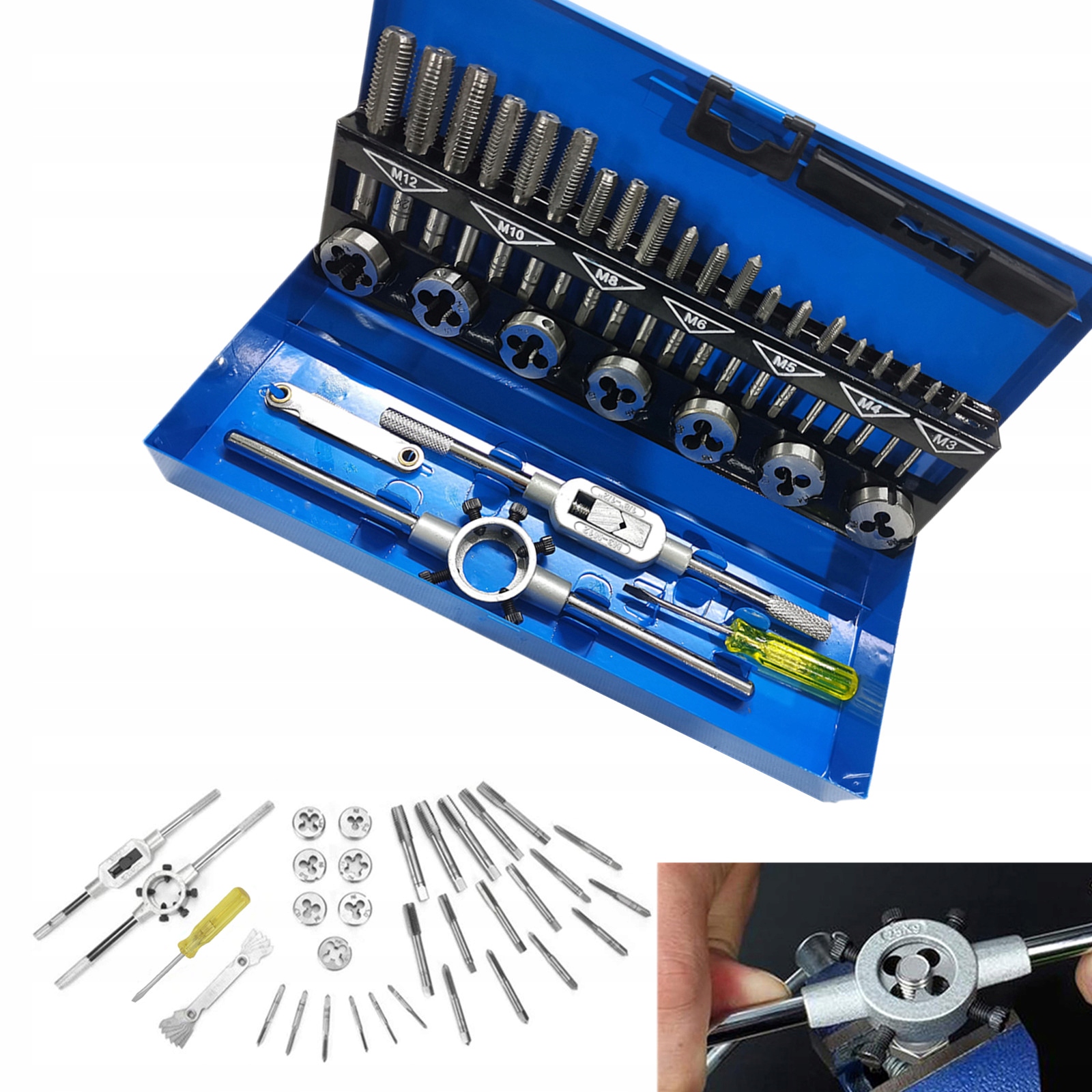 Sada Nářezů A Závitníků 32 Ks Kalibrátory Krabice