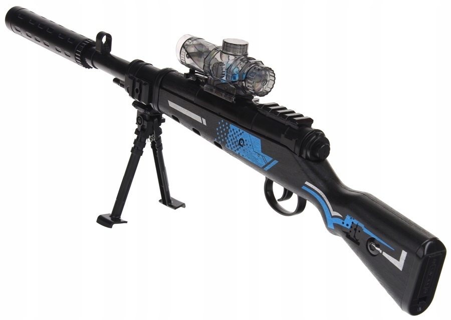 Karabin Pistolet M4 Snajperski Kulki Żelowe Wodne Celownik Tłumik Magazynek Marka Nobo Kids