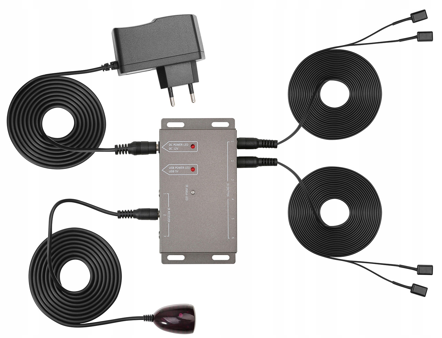 PRZEDŁUŻACZ PILOTÓW PODCZERWIEŃ 4 x IR DO ZABUDOWY