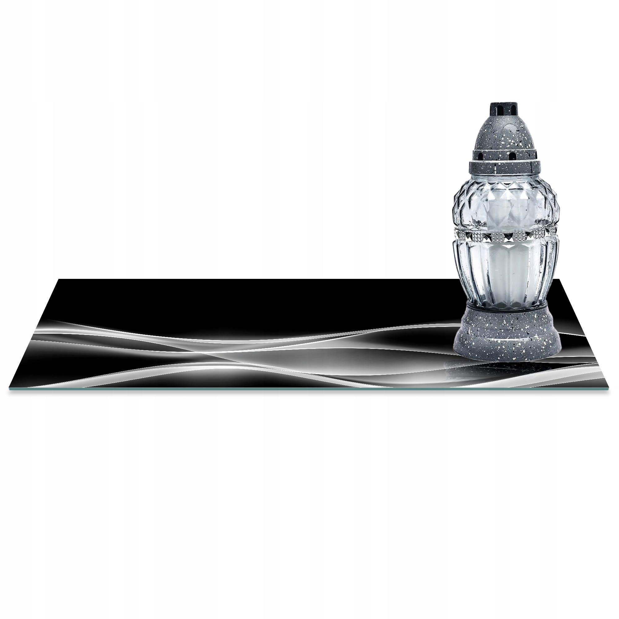 SZKLANA PODSTAWKA POD ZNICZE 60x20cm Smuga 152c