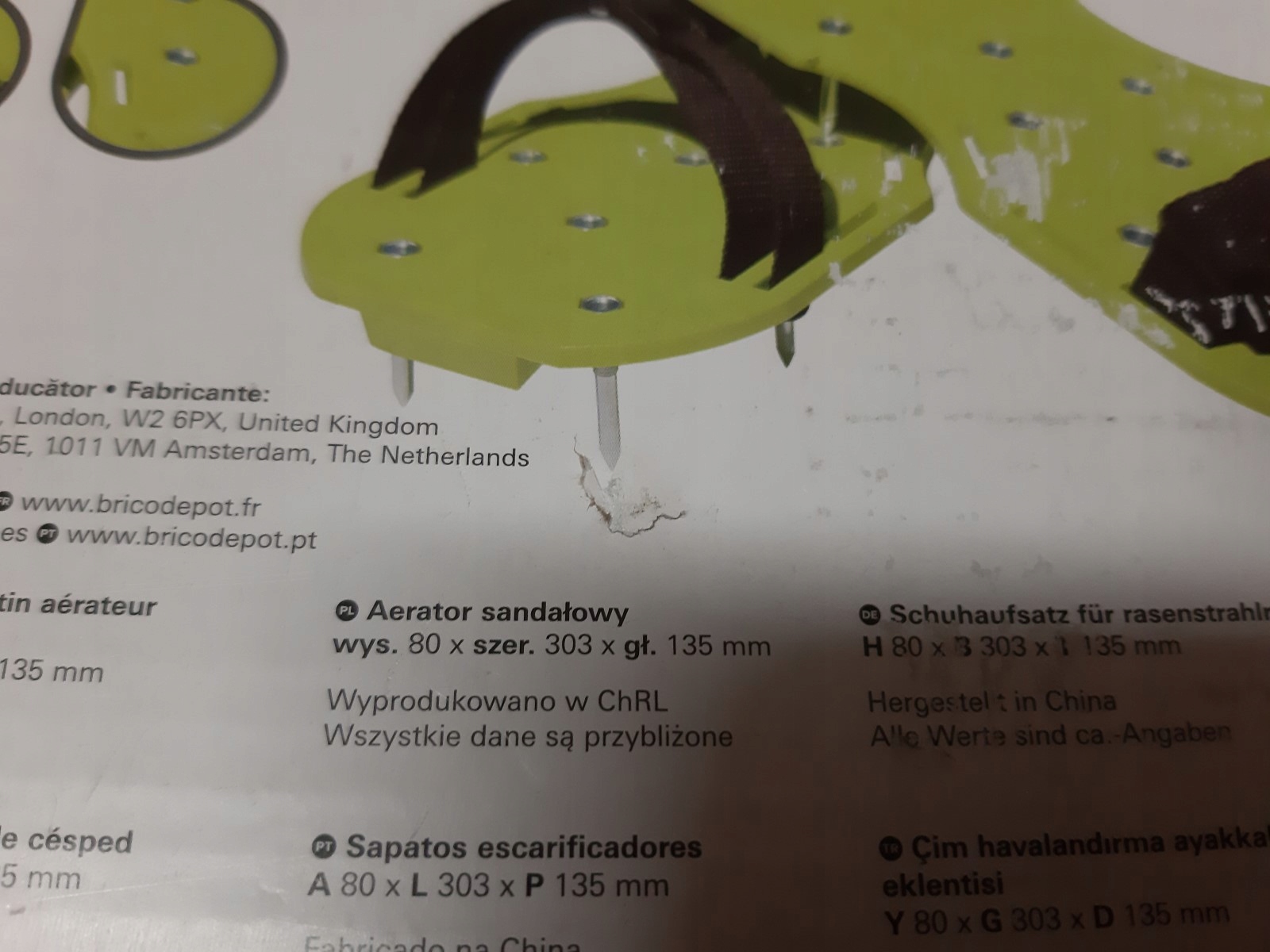 VERVE areator sandałowy do trawników KULTYWATOR Zasilanie ręczne