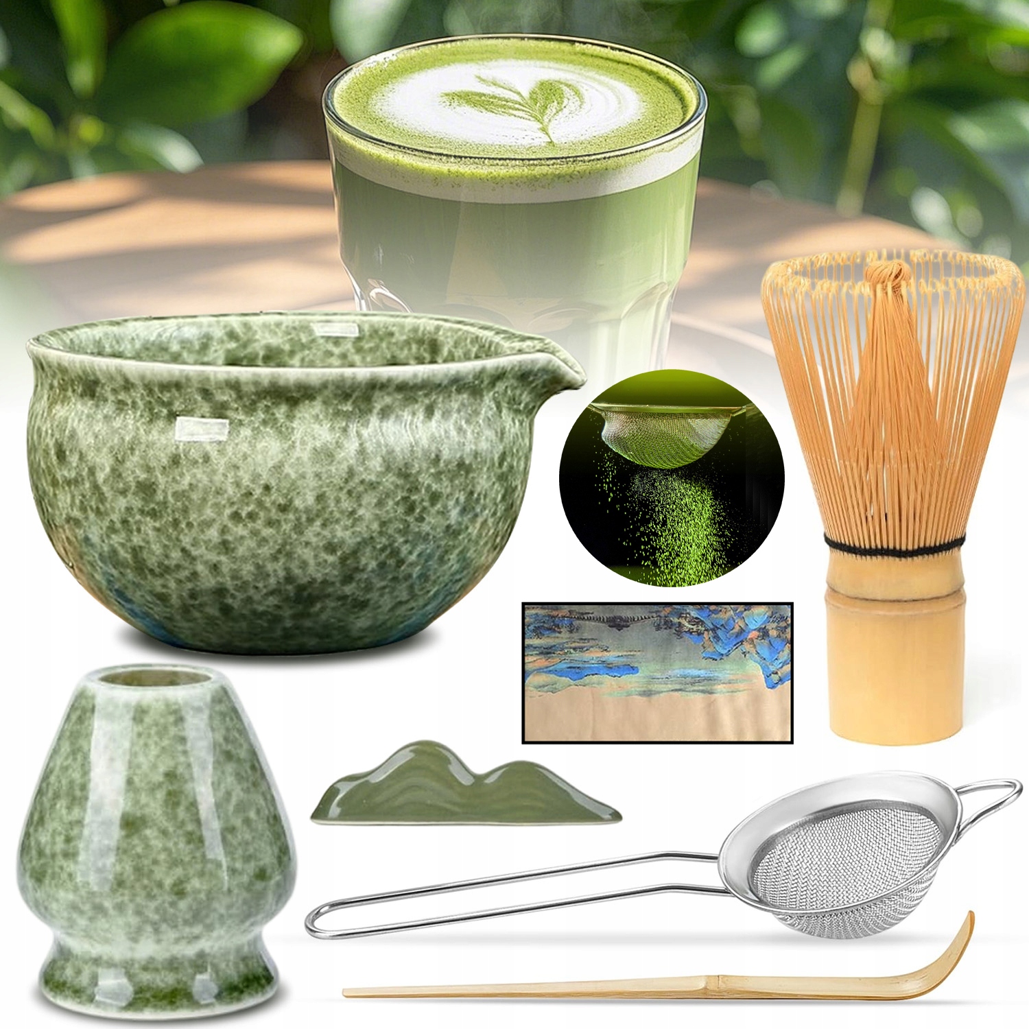Dárková Sada Na Čaj Matcha Sada Metliček Matcha Se Šlehací Metlou 7 Ks