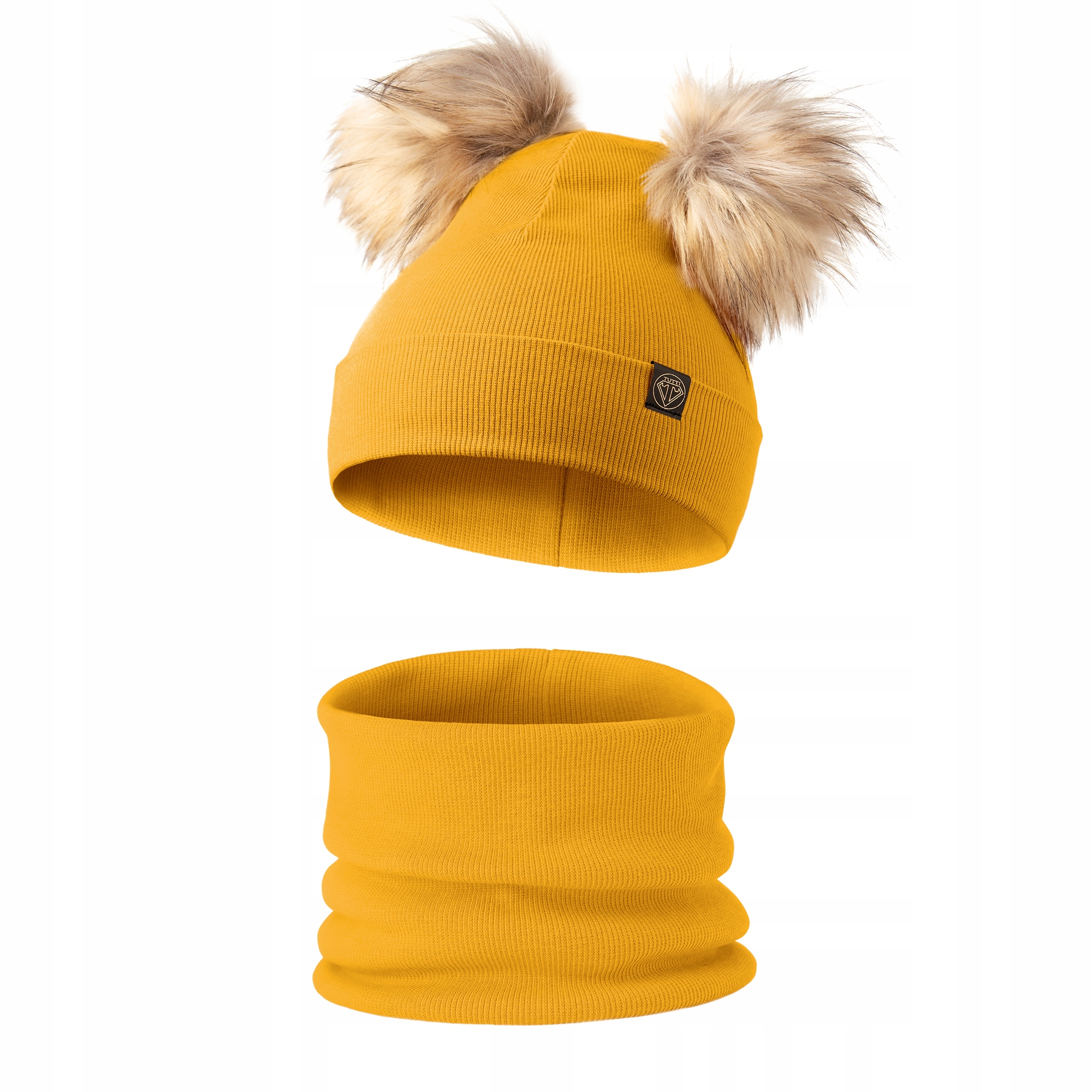 

Czapka komin komplet jesień - zima 2 pompony 44-48