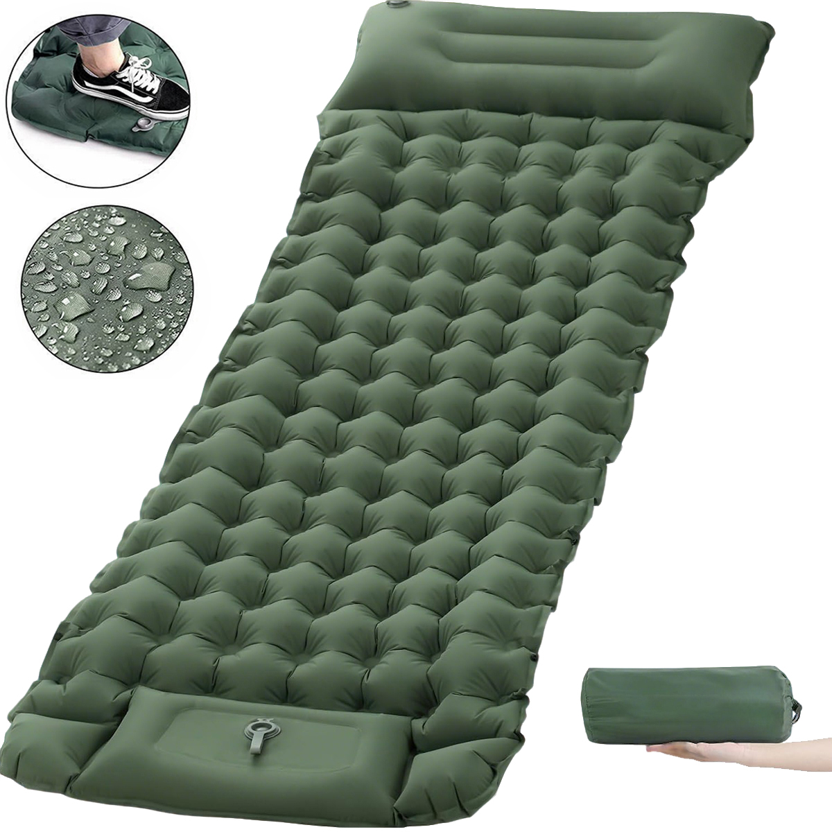 Materac Ultralekki Turystyczny Dmuchany Meteor 200 x 70 x 10 cm 1-os z pomp