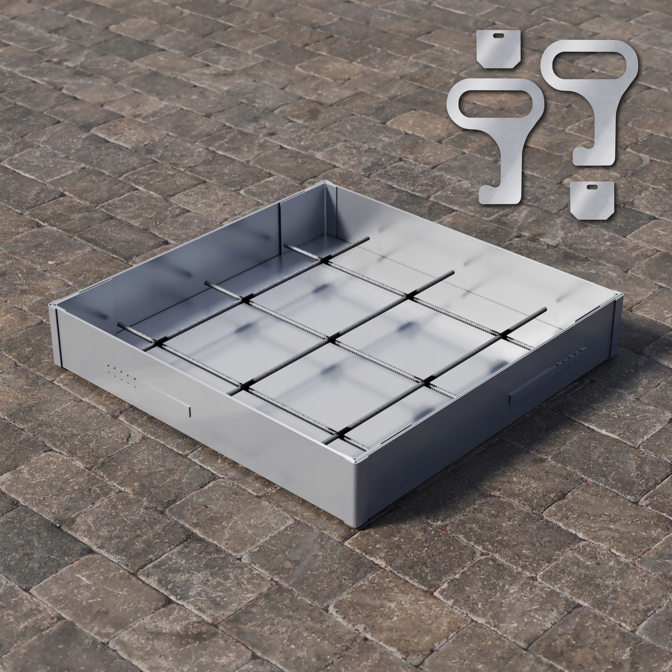 Revízny poklop Studzienka 400x400x50 mm Nerezová Oceľ Lock System A15