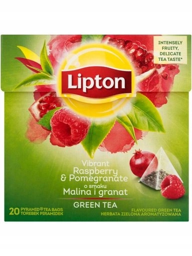 Levně Lipton Malina Granátový Čaj zelený 20 sáčků