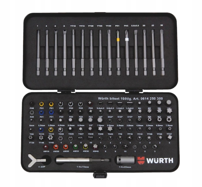 

Wurth Zestaw bitów Zebra 105 elementów 1/4 50 mm