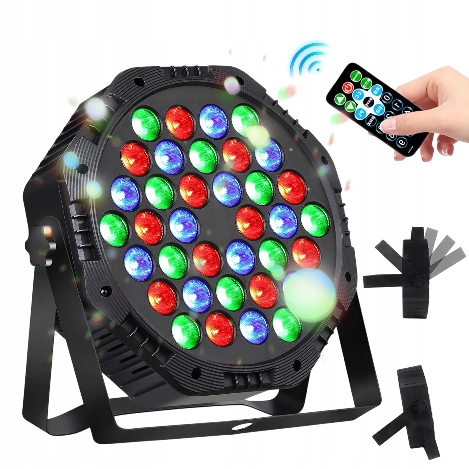 REFLEKTOR DISCO LAMPA LED KOLOROFON FLAT 36 LED RGB PILOT LAMPA SCENICZNA
