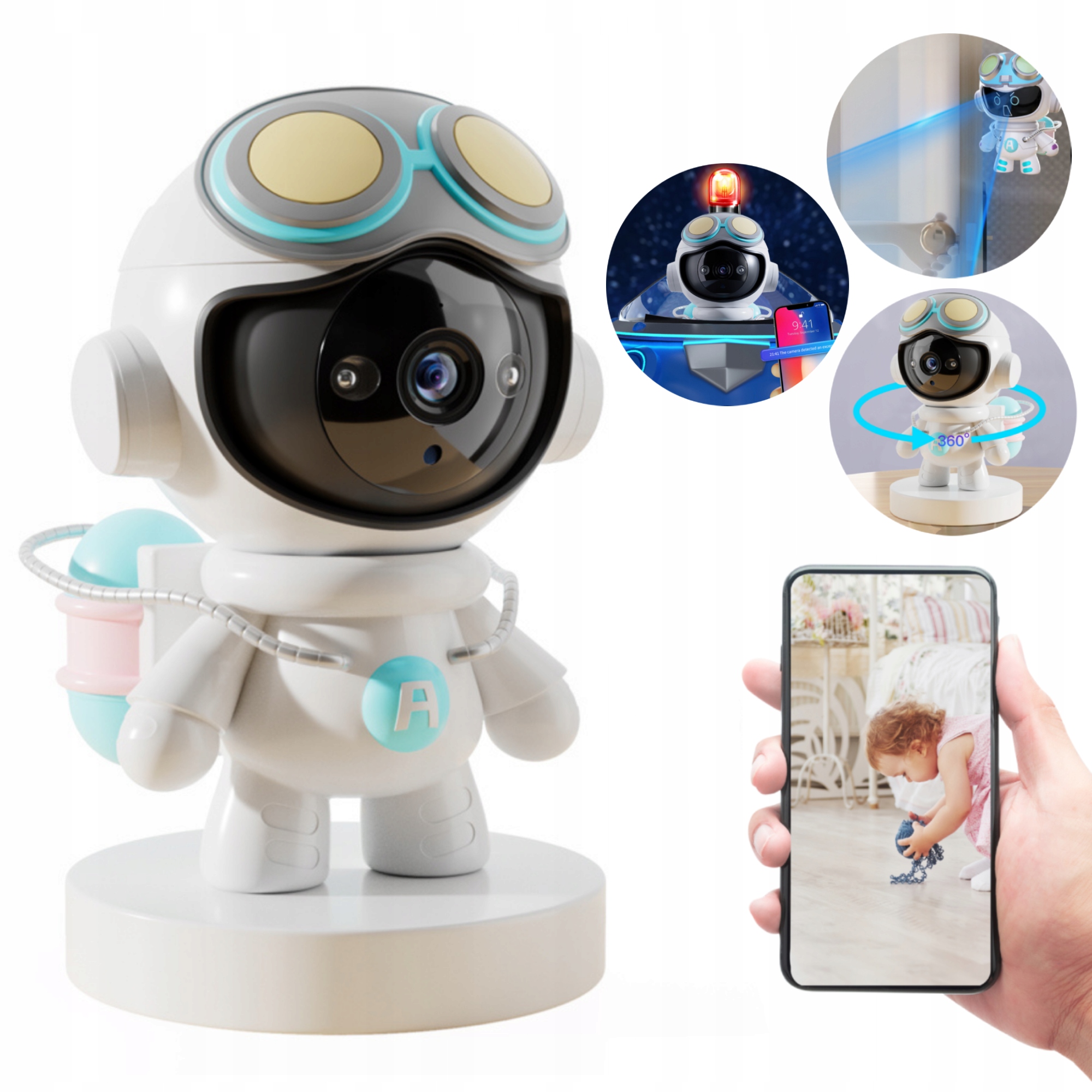 Elektronická Chůvička Otočná Kamera 355 Pro Děti Wifi Android Ios App