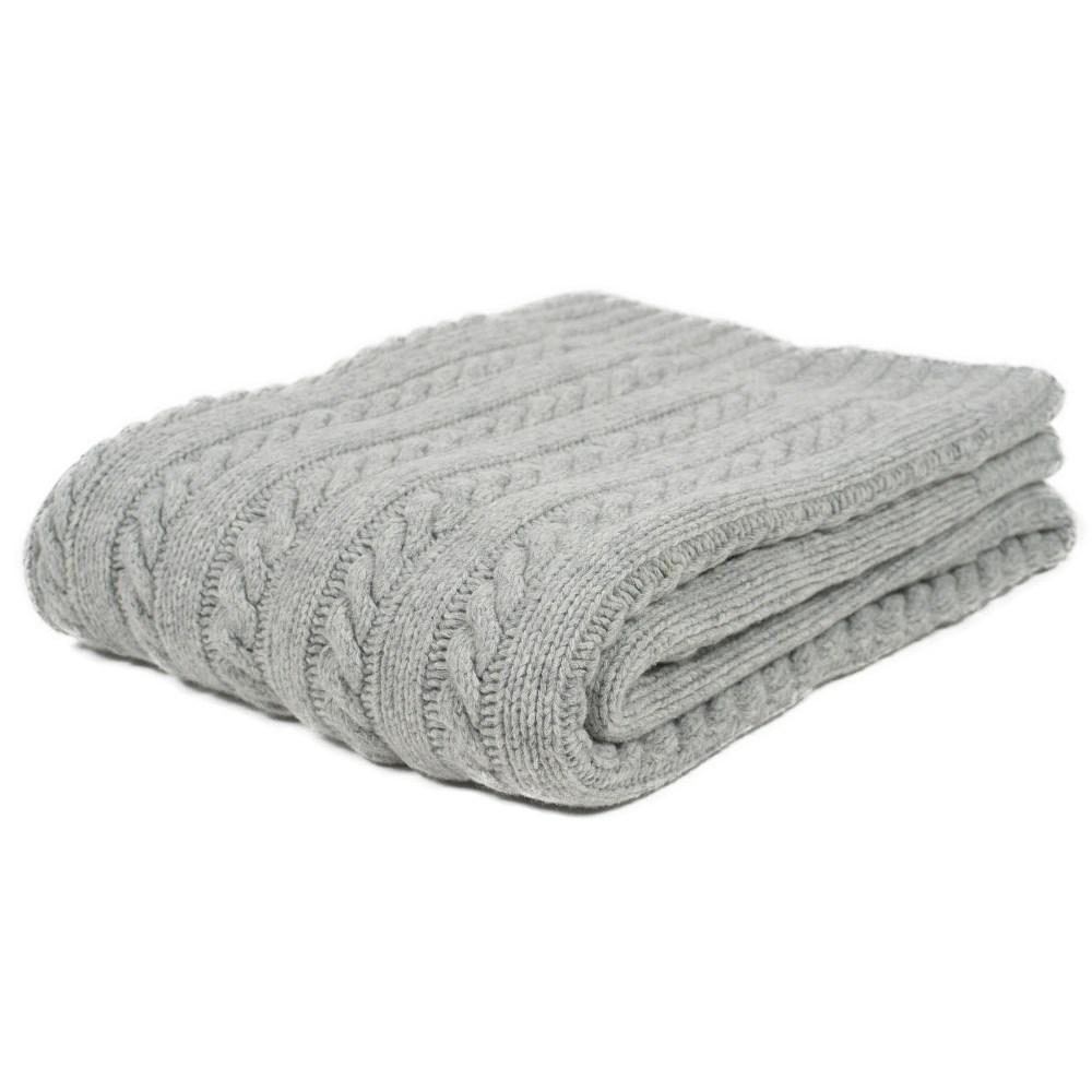 Pletená deka olivia 130x170 šedá, rehabilitační výrobky z vlněných pletenin