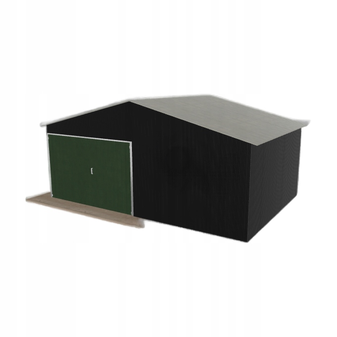 Plechová garáž 6x4 m jednopolohová, dvouspádová, černá