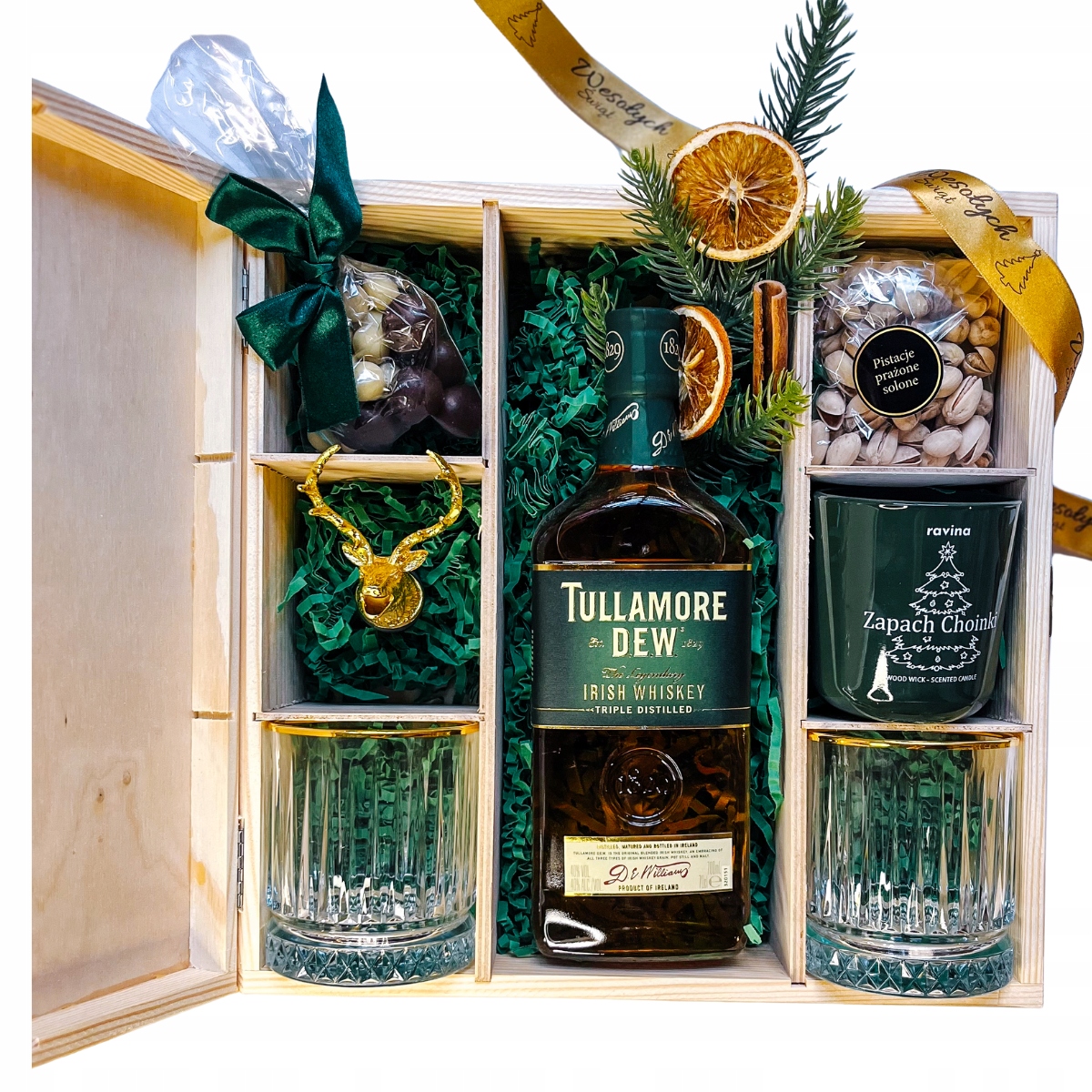 DUŻY ZESTAW ŚWIĄTECZNY Z WHISKEY TULLAMORE DEW • Cena, Opinie