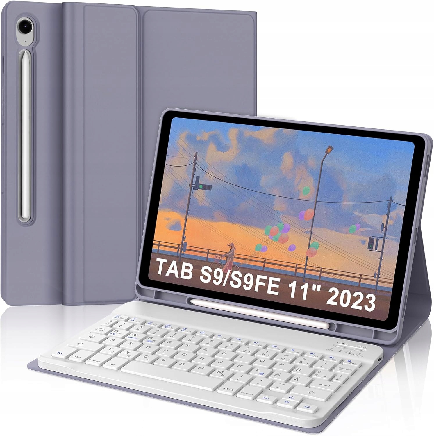 Pouzdro pro Samsung Galaxy Tab S10 Lite S10 Fe S9 S9 Fe s klávesnicí Qwertz De