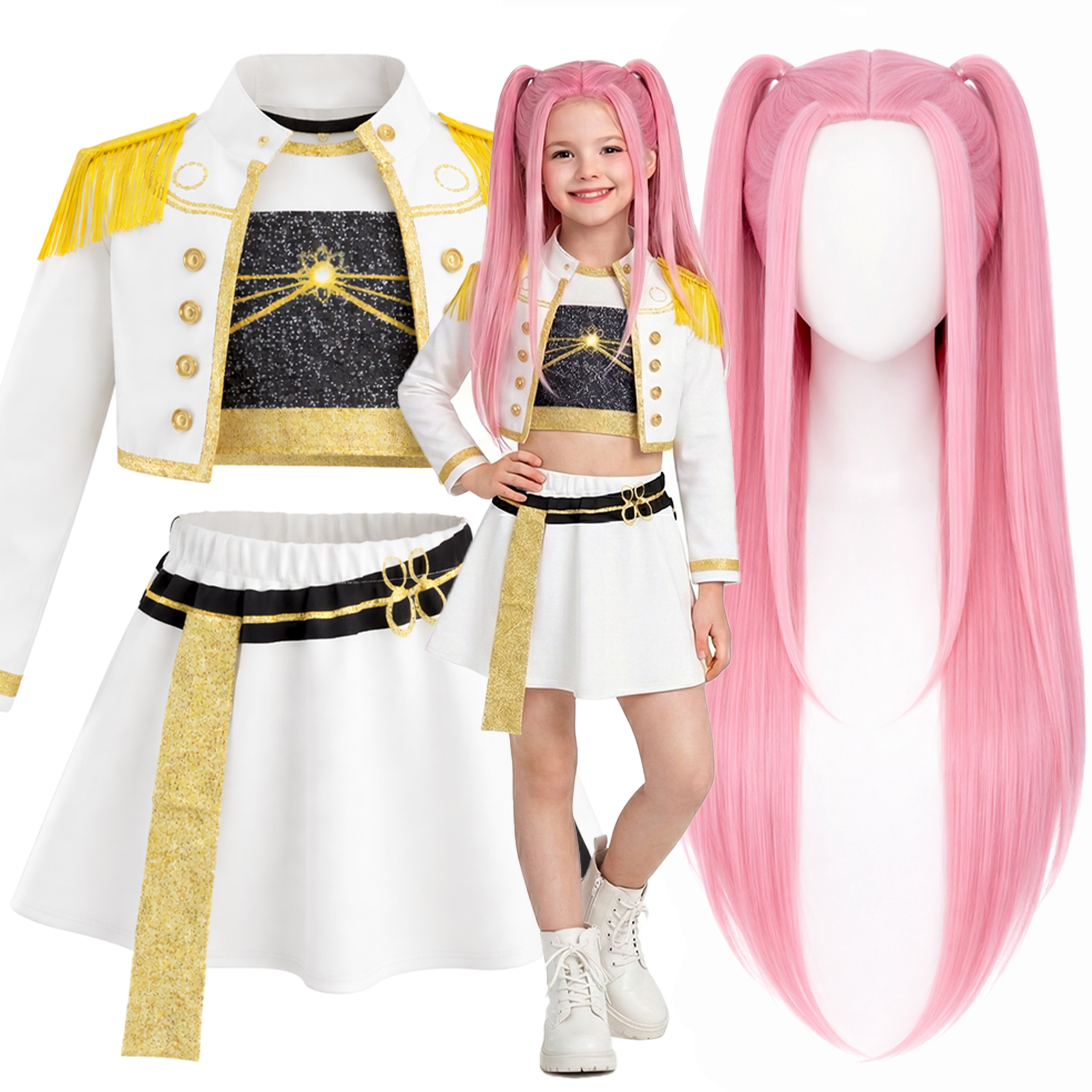 Strój K-pop Kostium Przebranie Kpop Dla Dziewczynki Idol Peruka Bal 110/120