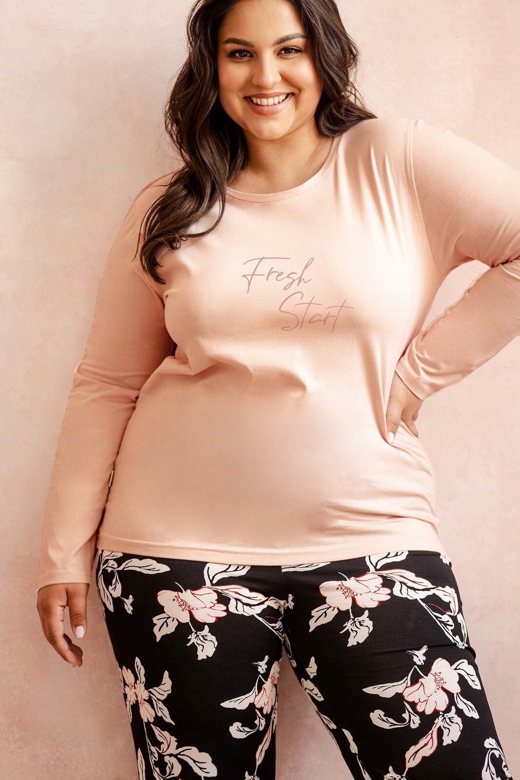 Pyžamo Katie 3255 Dr VEL.2XL-3XL XXL tmavě béžová
