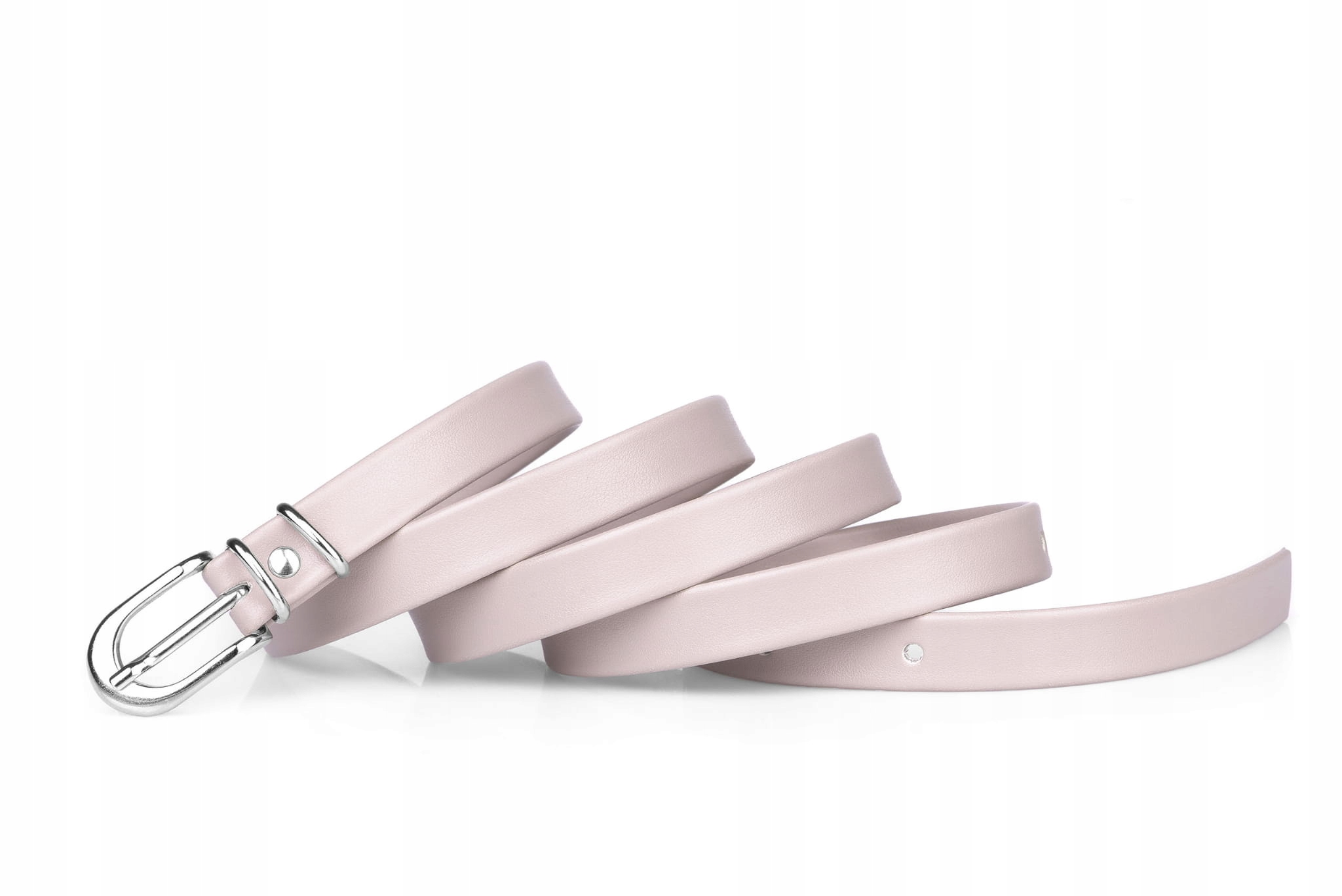 

Pasek damski klasyczny pudrowy mat 1,5 cm