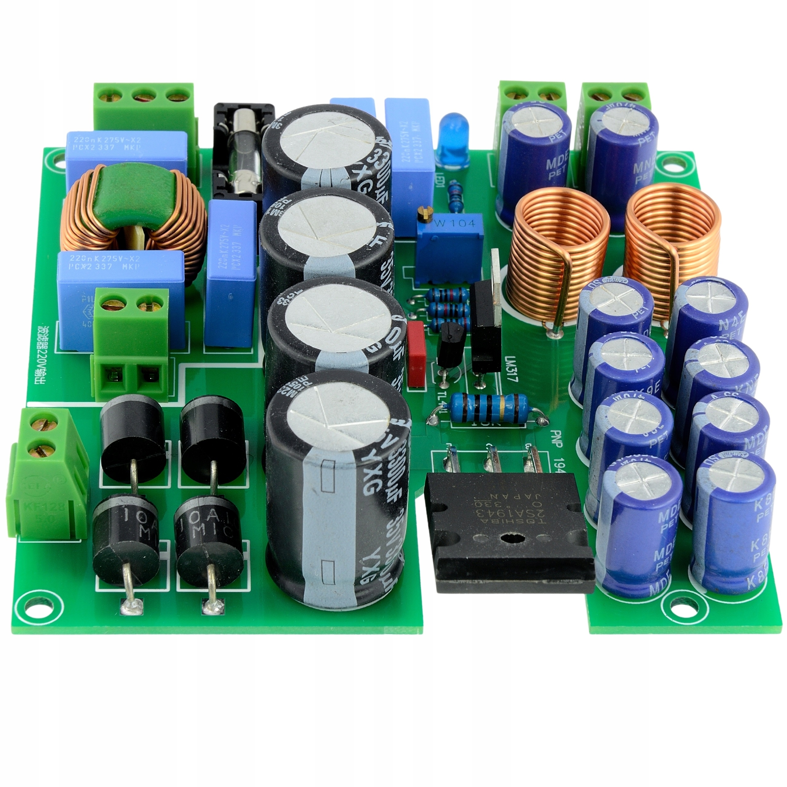 Pcb Napájecí Modul Max 5A Pro Raspberry Pi S Filtrem Emi LM317 2SA1943