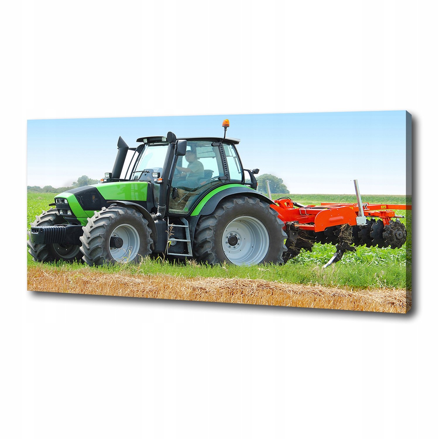 

Foto obraz na płótnie Traktor na polu 125x50 cm