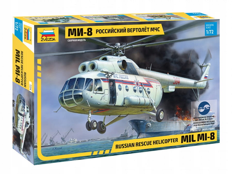Mil Mi-8 Ruský vrtulník 1:72 Zvezda 7254