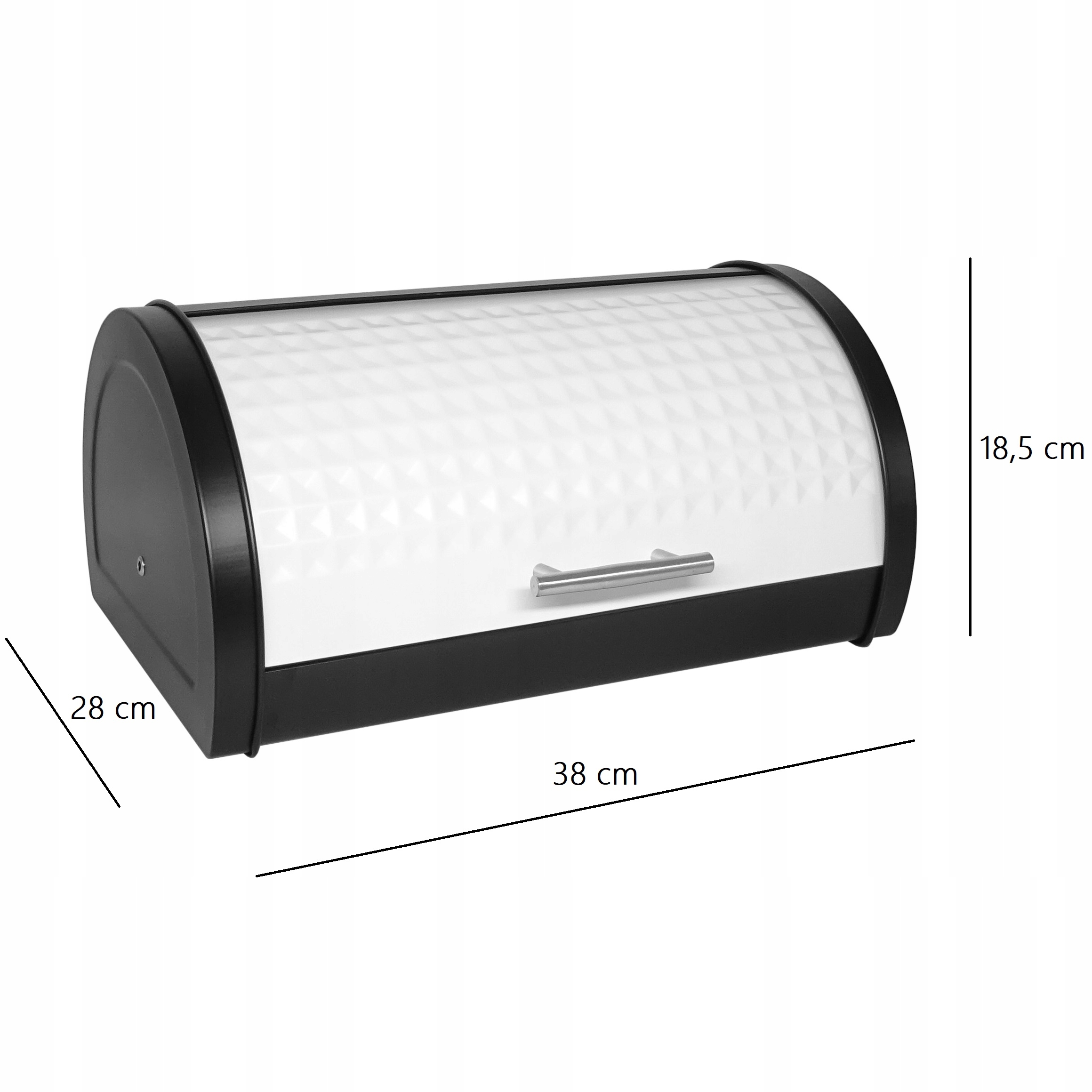 Chlebak biało czarny metalowy pojemnik ESTETYCZNY Kod producenta 2704