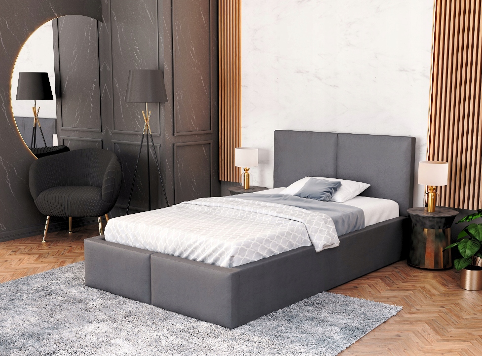 Čalouněná postel 90X200 Zvedací Stylová 400 kg Barvy Premium Matrace