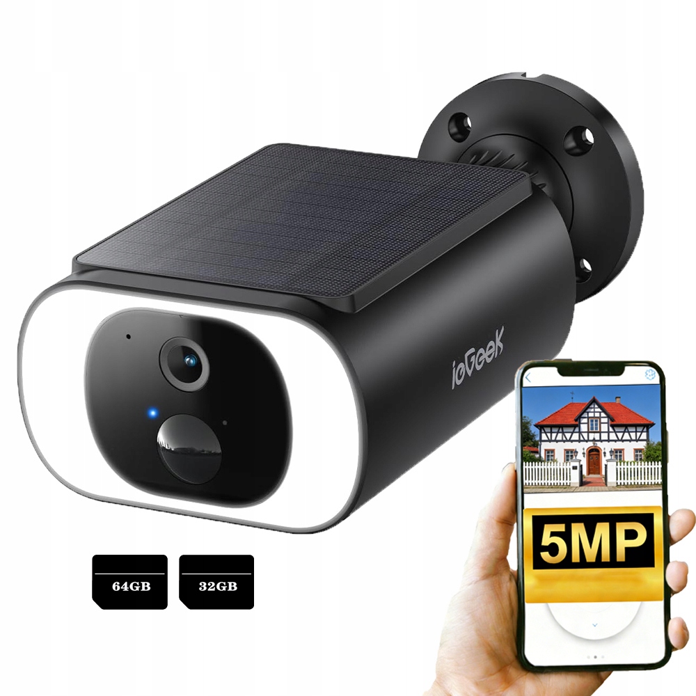 Venkovní kamera dohlížející na WiFi 5MPX 2K noční vidění, barva S paměťovou kartou