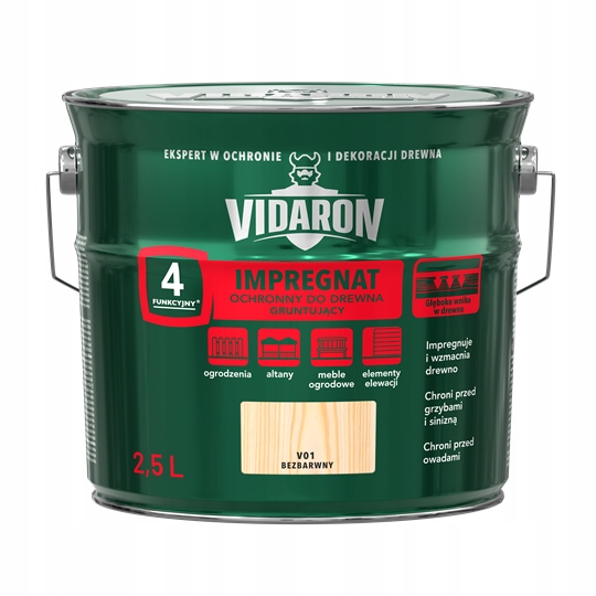 Impregnat do drewna Vidaron V01 bezbarwny 2,5 l