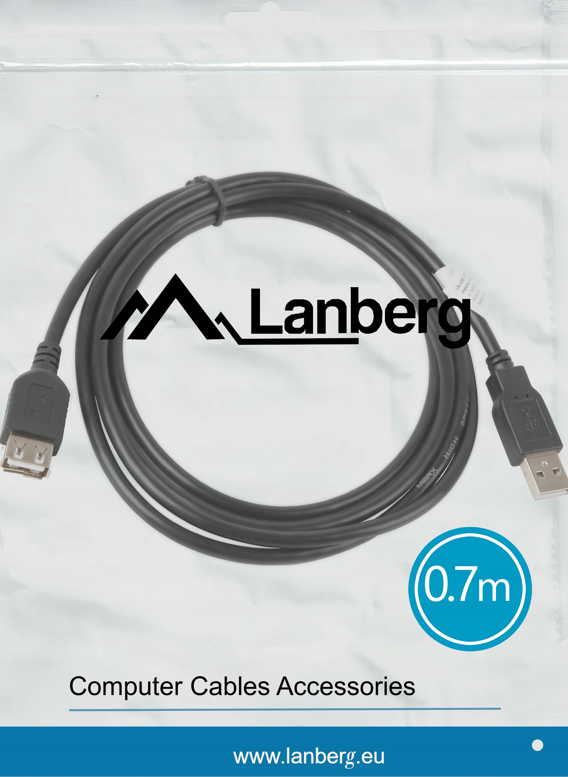 PRZEDŁUŻKA PORTU USB PRZEDŁUŻACZ A / A M/F 70cm HQ