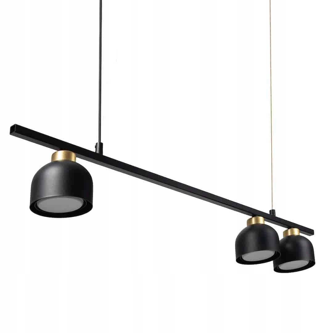 Závěsná lampa Milagro Kai Černá Zlatá 3x GX53 Nad stůl Ostrov Belka