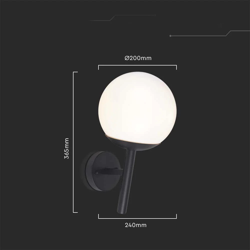 Venkovní nástěnné svítidlo V-tac E27 IP44 černobílé VT-1224-11824