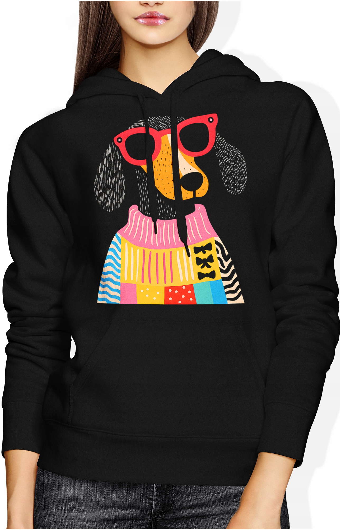 Bluza Damska Pies Jamnik Kolorowy Śmieszna Nadruk Grafika Hipster S