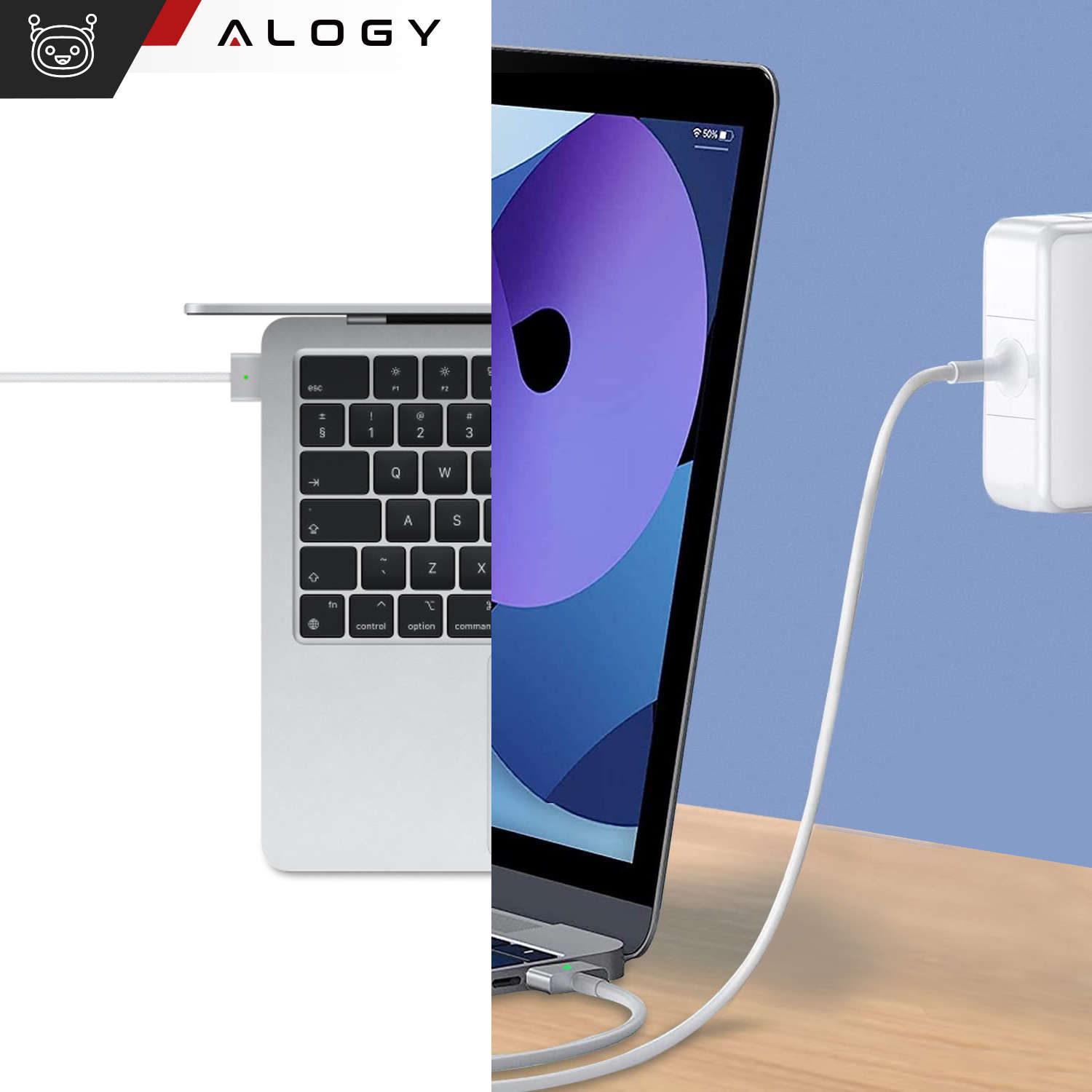 Ładowarka do MacBooka Alogy Charger Zasilacz do Apple MacBook MagSafe 2 T-t Marka Alogy