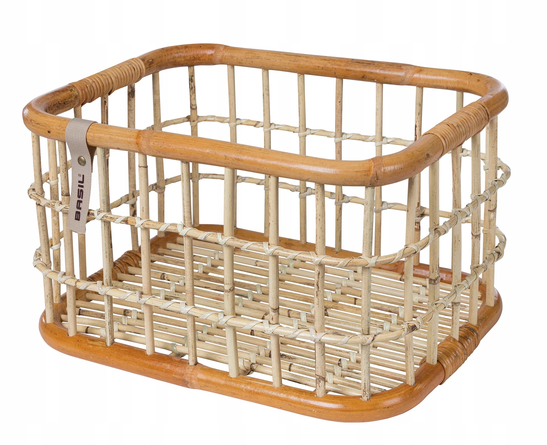 Basil Koš Na Kolo Green Life Rattan 46x35x28cm, Prírod. hnedá, Rídce Plet