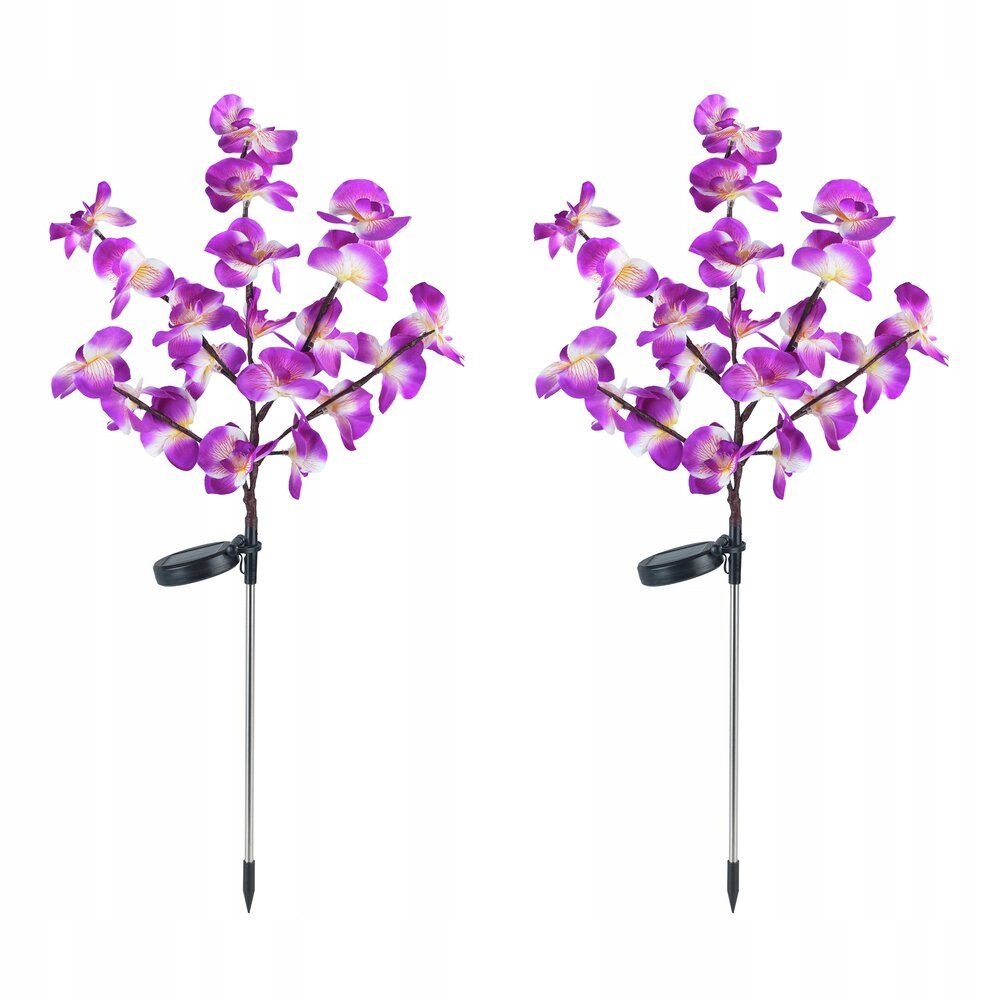 Solární zahradní světla orchideje Led, sada 2 kusy, 75 cm