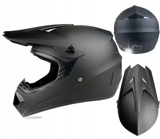 Kask Motocyklowy Na Crossa Quada Motor Lekki Czarny