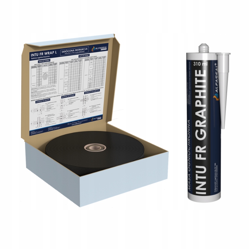 Sada Alfaseal Ohňovzdorná Hmota Graphite 310 ML Páska 60 MM 10 Mb