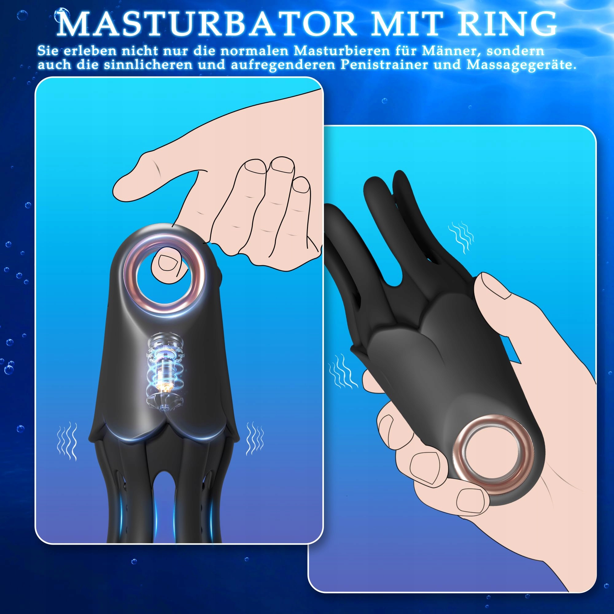 PENIS TRAINER Wibrator Masturbator Dla Mężczyzn Masażer Z 7 Wibracjami — miniatura 7