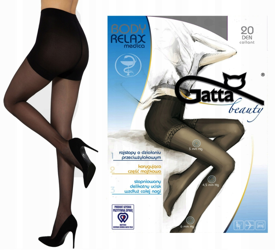 

Rajstopy Gatta Body Relax Medica 20 Den 5-XL Nero