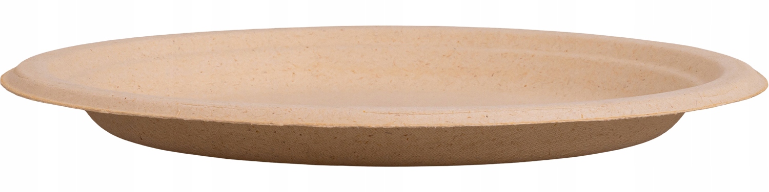 TALERZE Z TRZCINY CUKROWEJ OKRĄGŁE TALERZYKI JEDNORAZOWE PAPIEROWE 23cm 50x Kolor naturalny