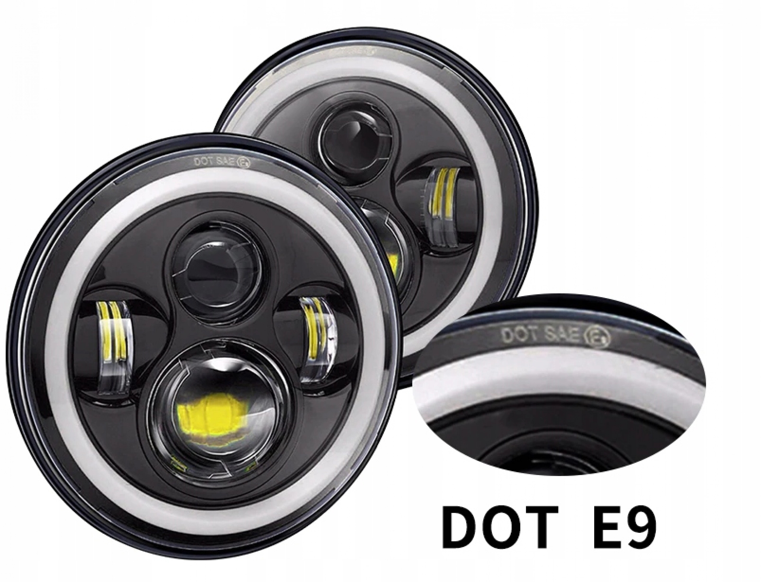 LAMPA PRZEDNIA LED HOMOLOGACJA REFLEKTOR MOTOCYKLOWY Numer katalogowy części MKCAŁY2LED