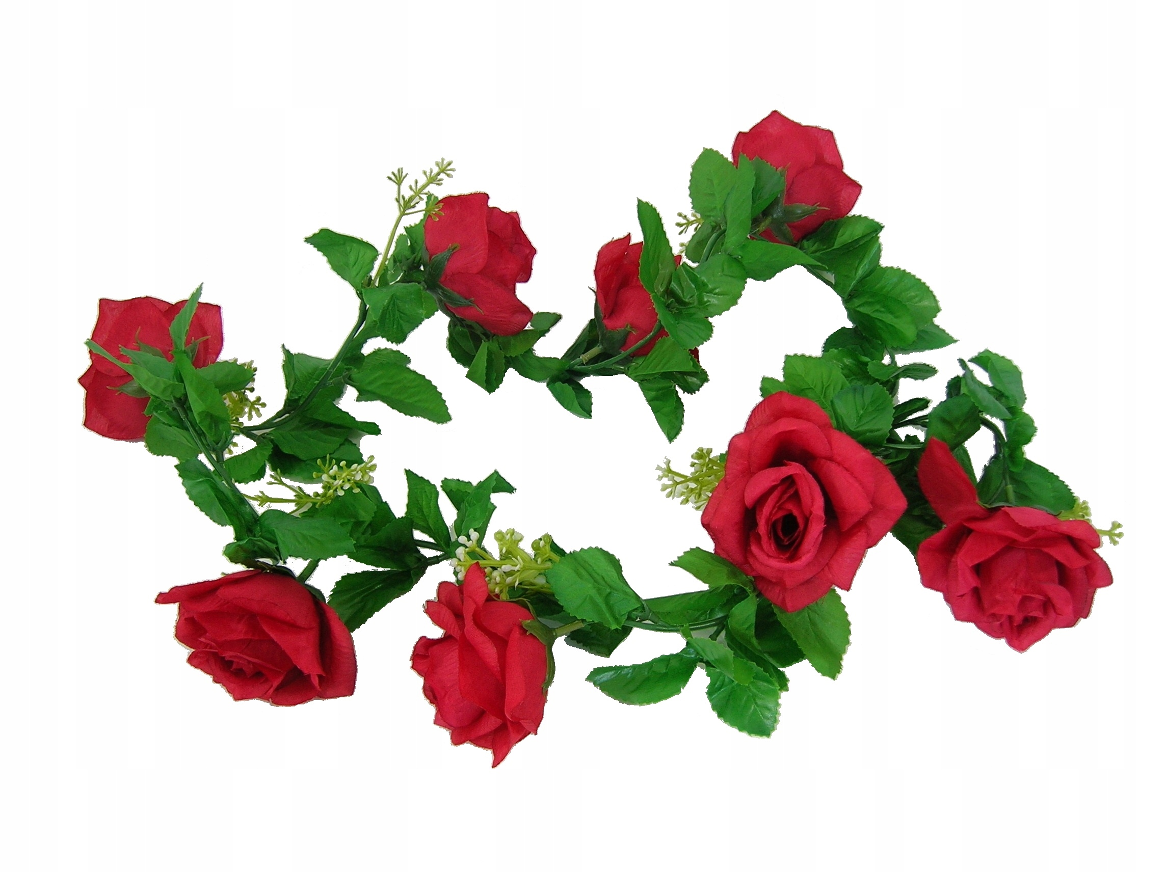 SZTUCZNE KWIATY GIRLANDA Z RÓŻAMI CZERWONA 150CM