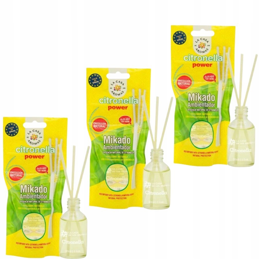 LA CASA DE LOS AROMAS Patyczki zapachowe CITRONELLA, 3 x 30 ml