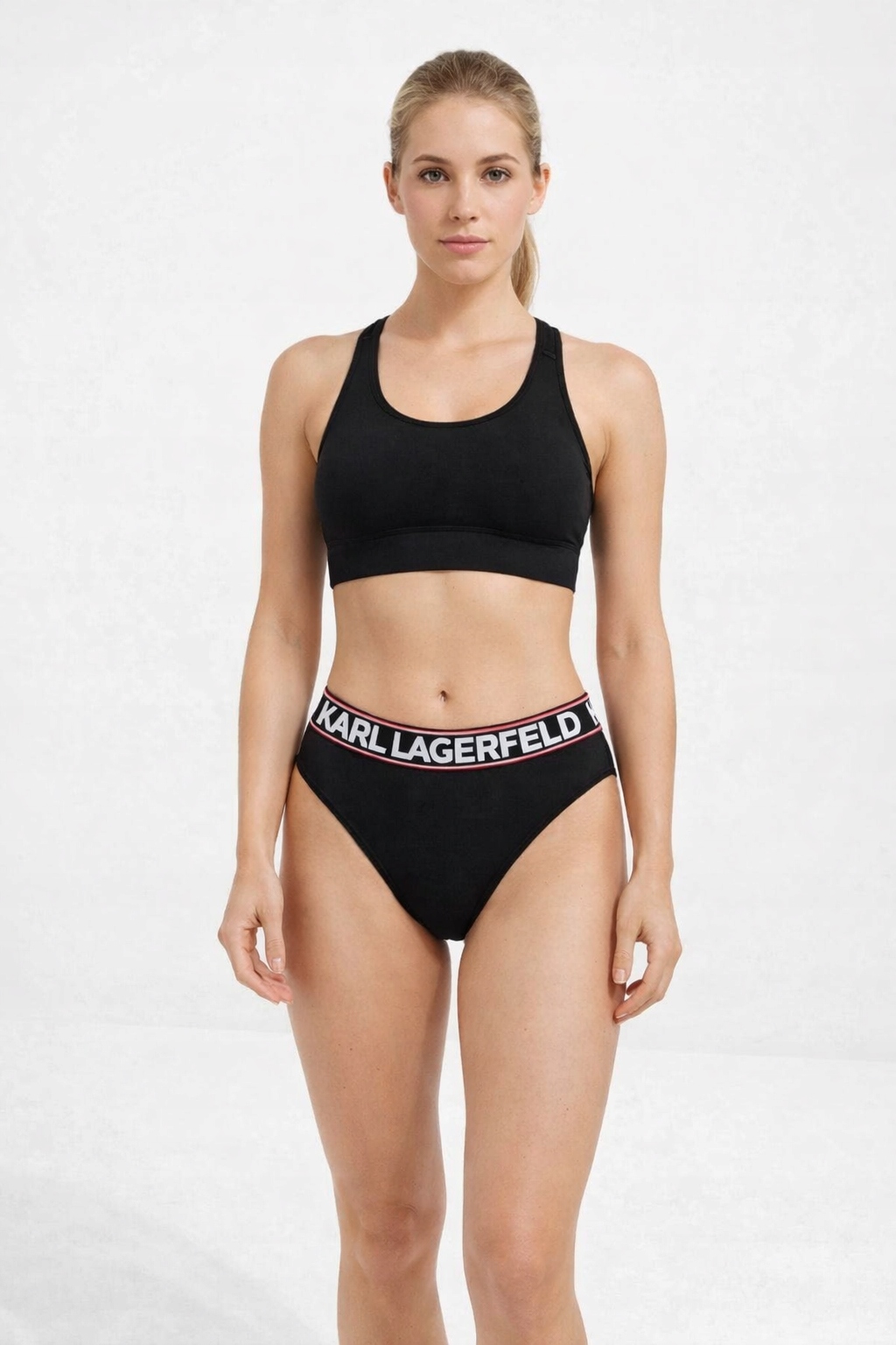 Karl Lagerfeld Spodní Díl Dámských Bikin Černý S Logem Kalhotky L I4A