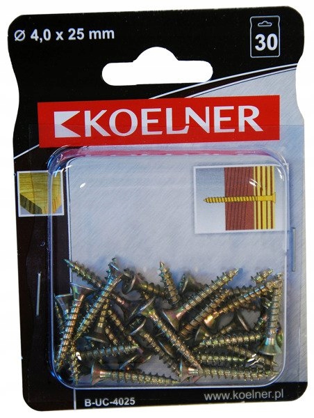 

Wkręt do drewna 4x25 mm Koelner 30 sztuk