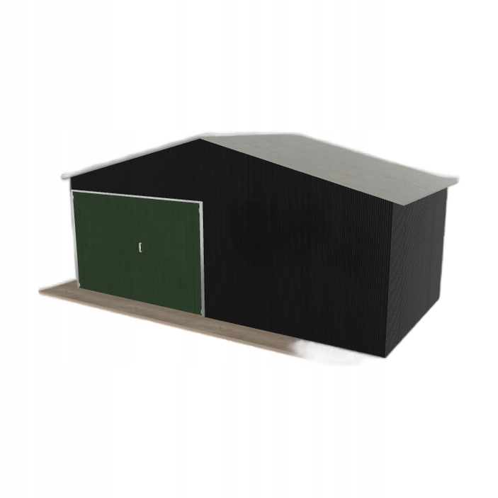Plechová garáž 6x3 m jednopolohová, dvouspádová, černá