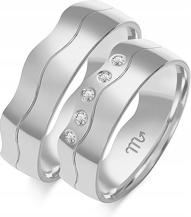 Zlatý snubní prsten na svatba pro pár 14K 585, rok 26 27 28, módní svatební kolekce