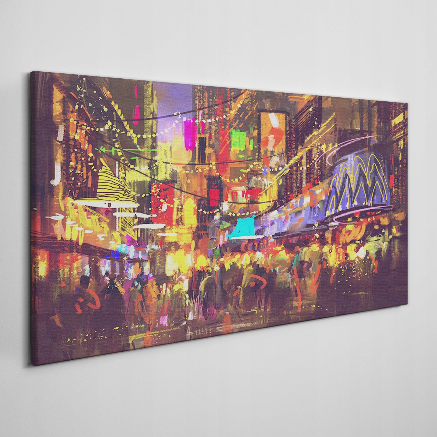 

Płótno obraz na ścianę Miasto ludzie noc 100x50 cm