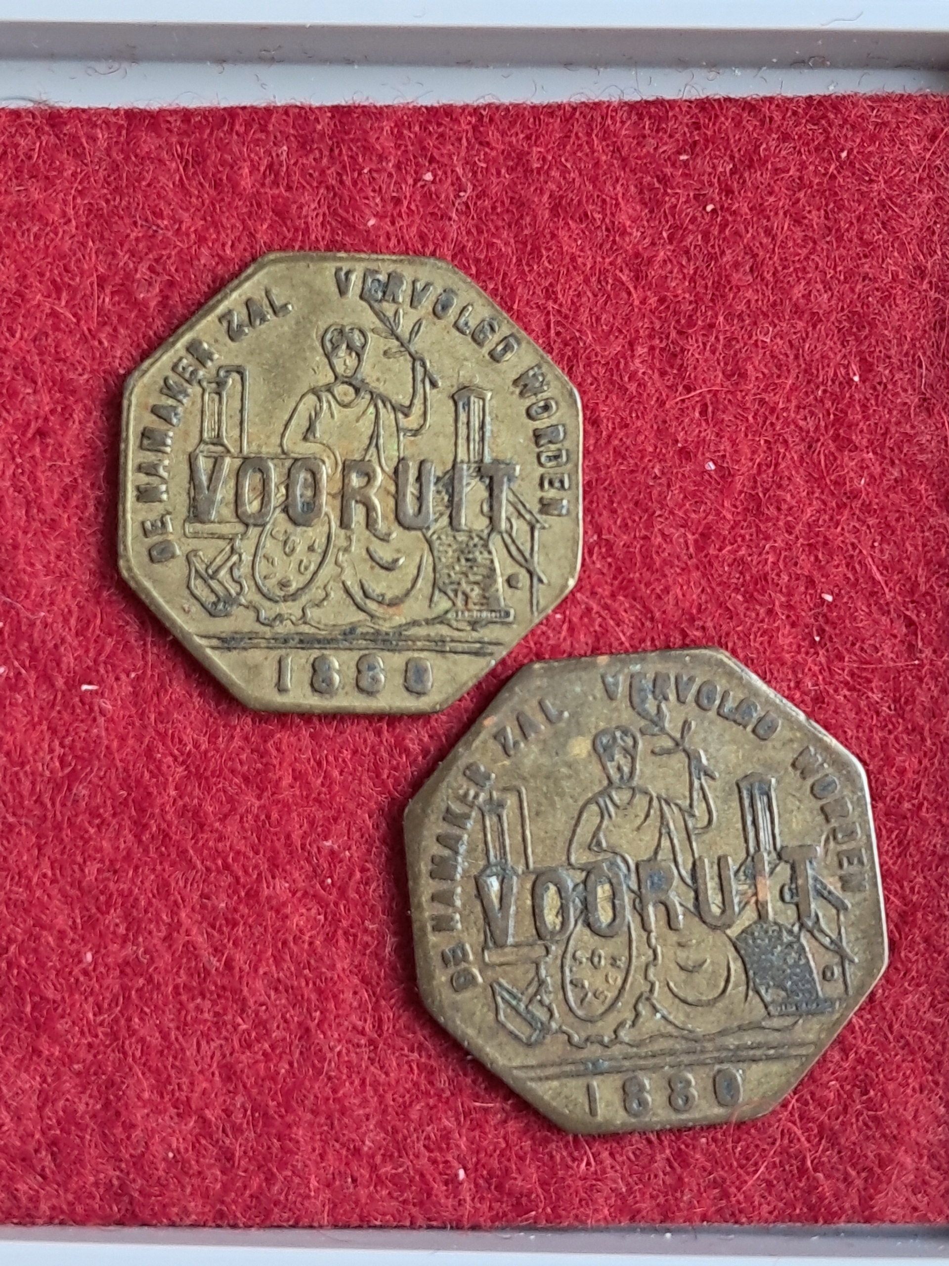 1880 Gent Trade token 1 Frank Broodakrt, 2 sztuki