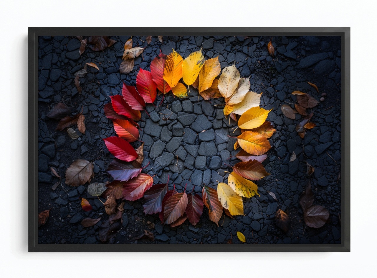 Obraz Rám Americký Box Kruh Mandala Listy Podzim Příroda 60x40
