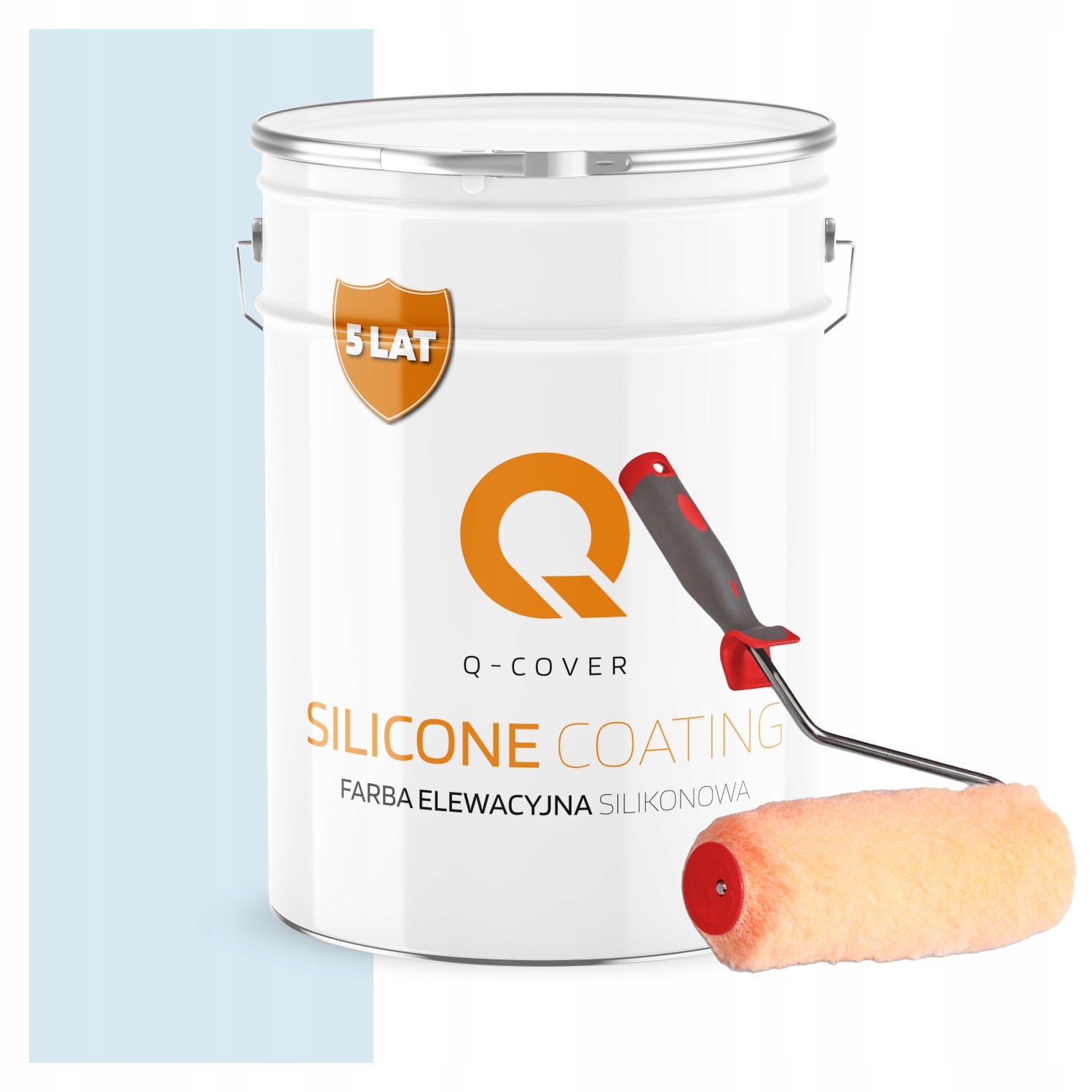 Fasádna silikónová vonkajšia farba na omietku 10L biela modrá valček